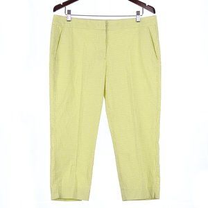 Luisa Cerano Lime Checkered Seersucker Crop Pants Size 12